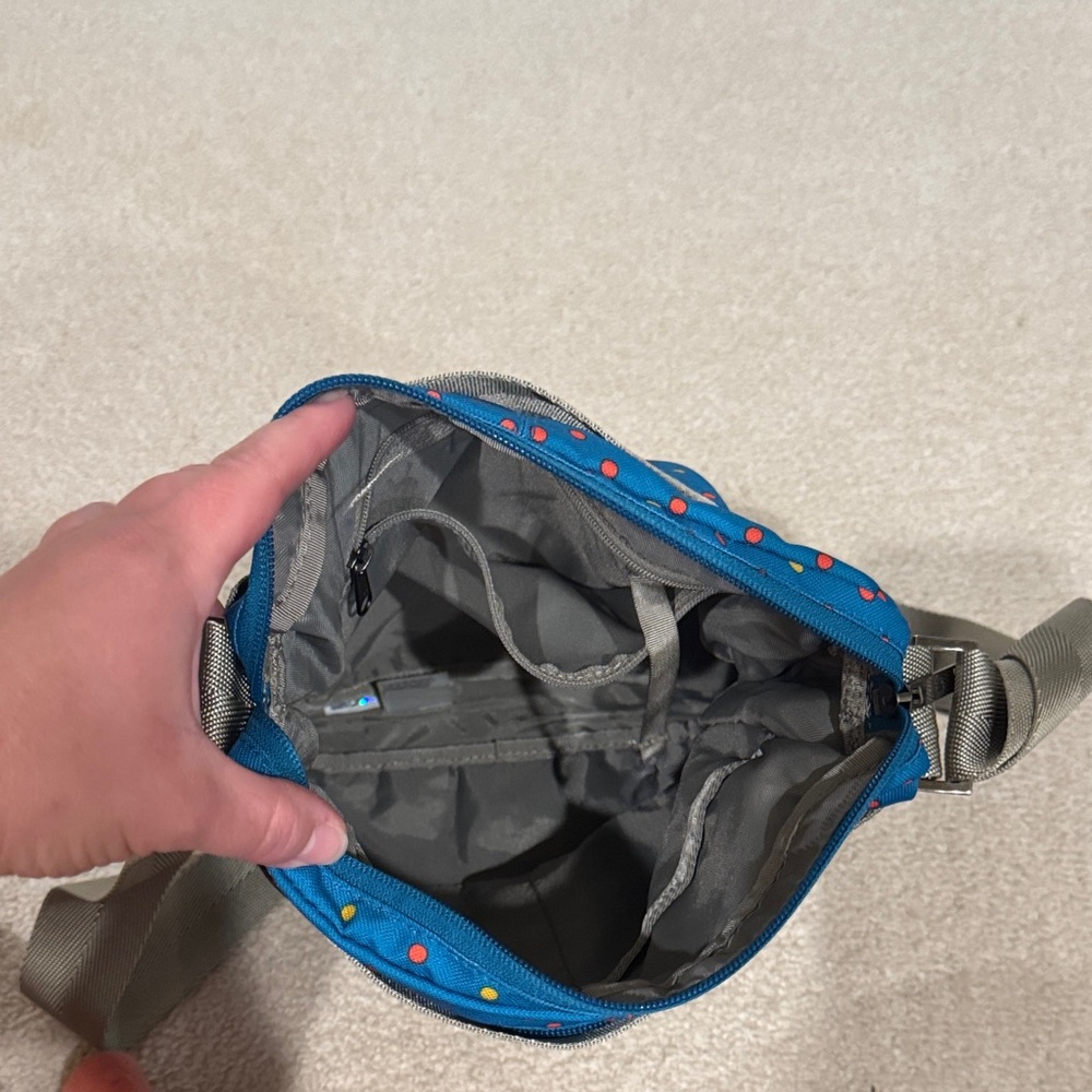North Face Blue -Teal Polka Dot Crossbody Bag - Picture 4 of 4